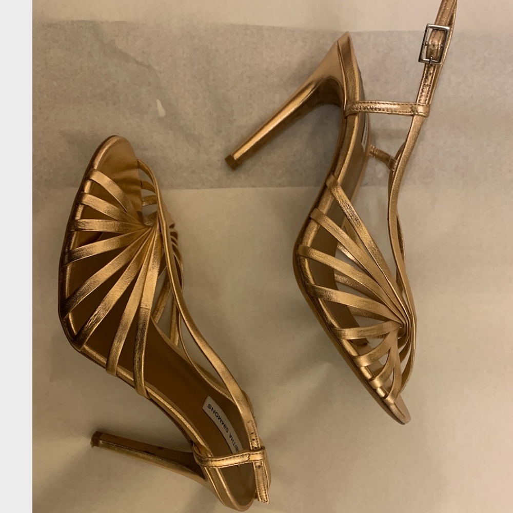 Tabitha Simmons Jazz Sandals; Rose Gold, Sz 37.5 - Picture 2 of 5